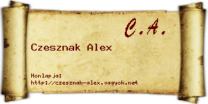 Czesznak Alex névjegykártya